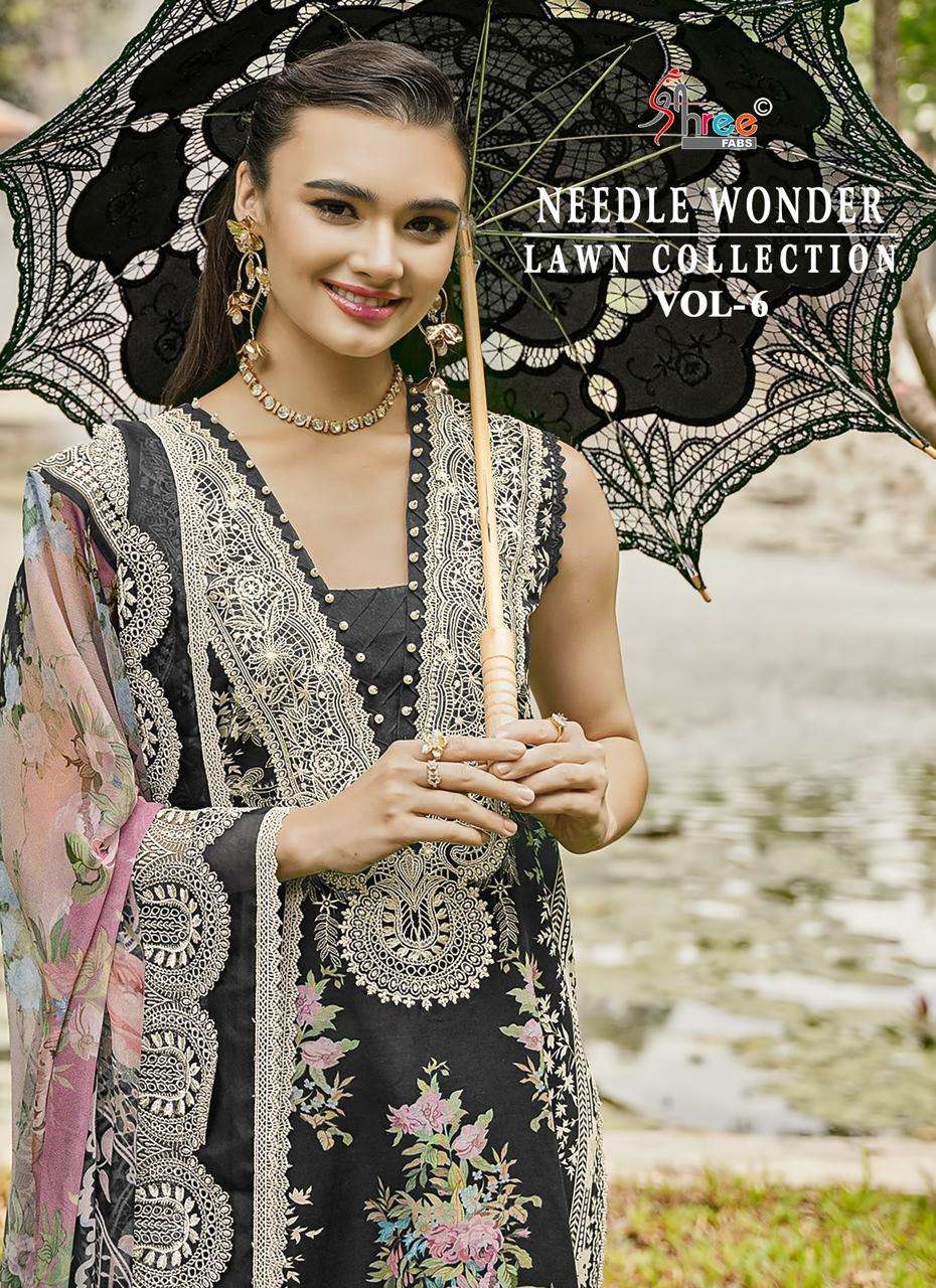 NEEDLE WONDER LAWN COLLECTION VOL-06 OPEN PIC BY SHREE FEB